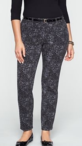 Talbots Signature Gray Leopard Print Pants Size 4 - Picture 1 of 4